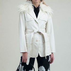 NWT House of Sunny Waiter Blazer in Cream Croc